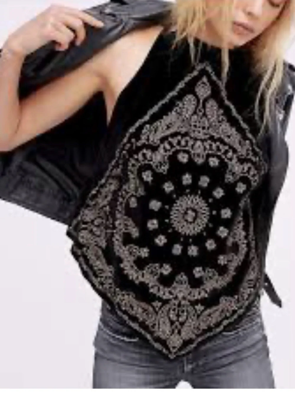Free people bandana bling sleevelss halter neck sleeveless top